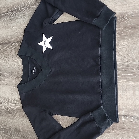 ELLANDEMM Sauvage Star V-Neck Sweatshirt S/M Black & White - Picture 2 of 7